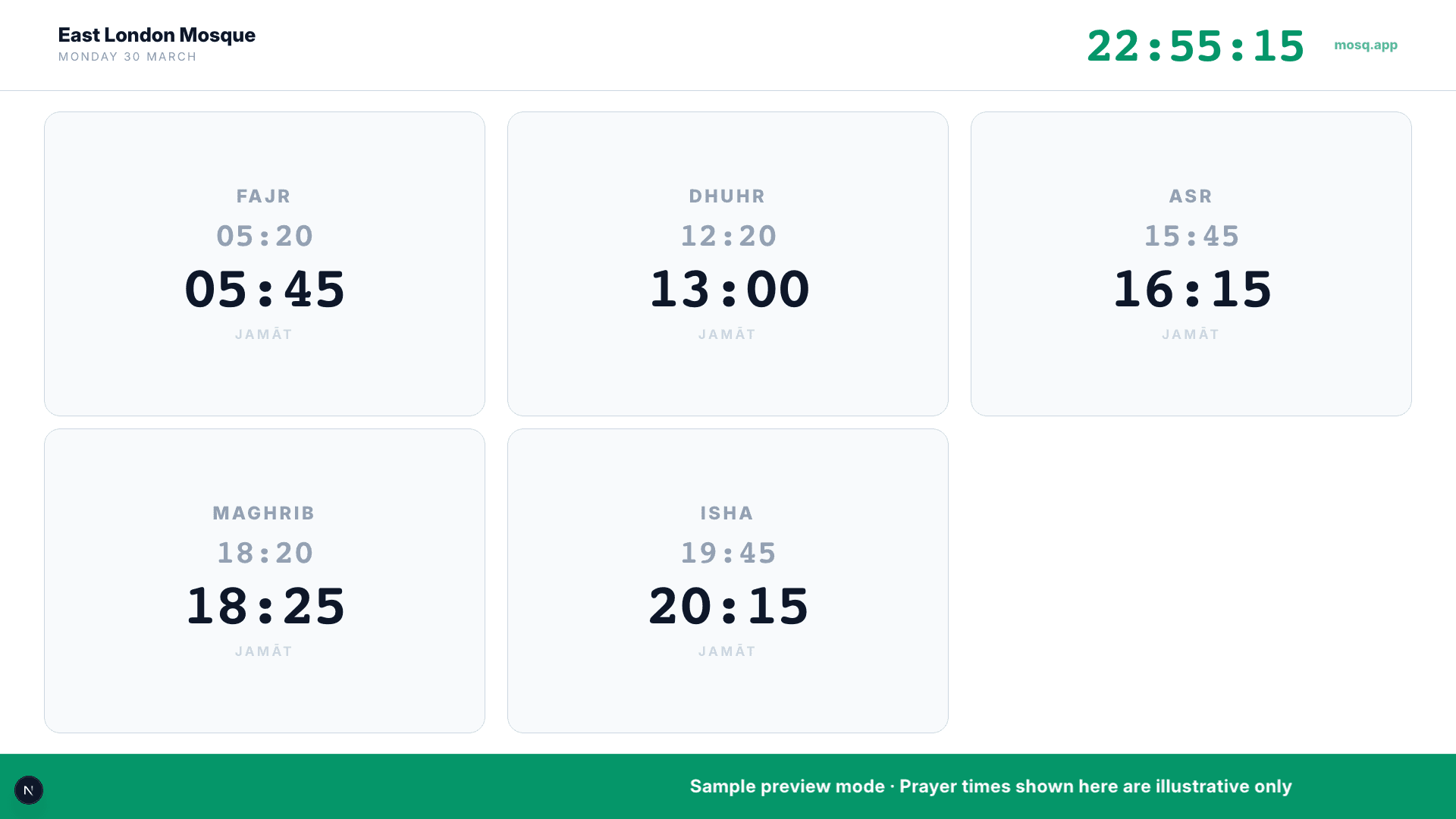 Cards layout preview