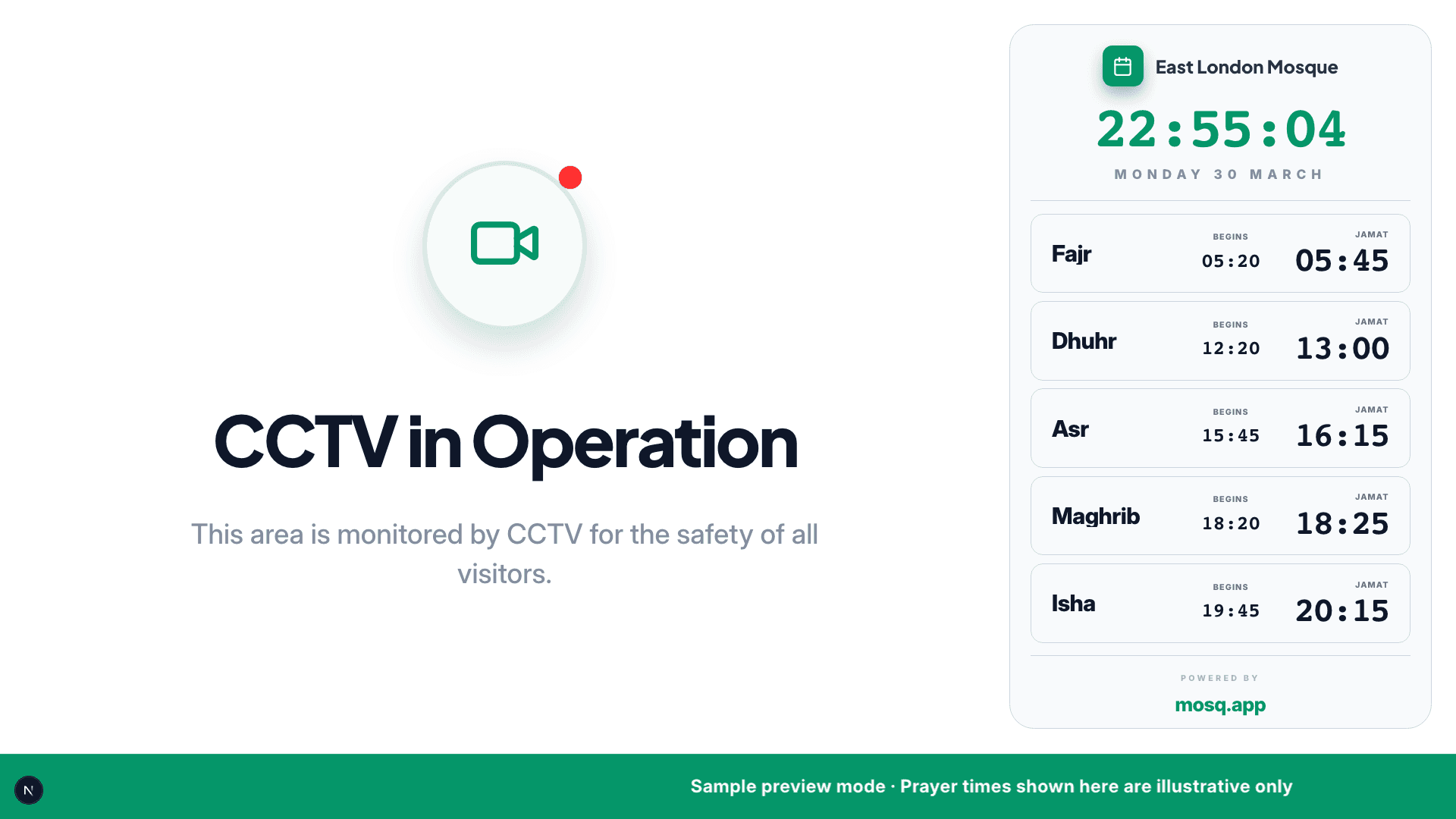 CCTV Notice slide preview