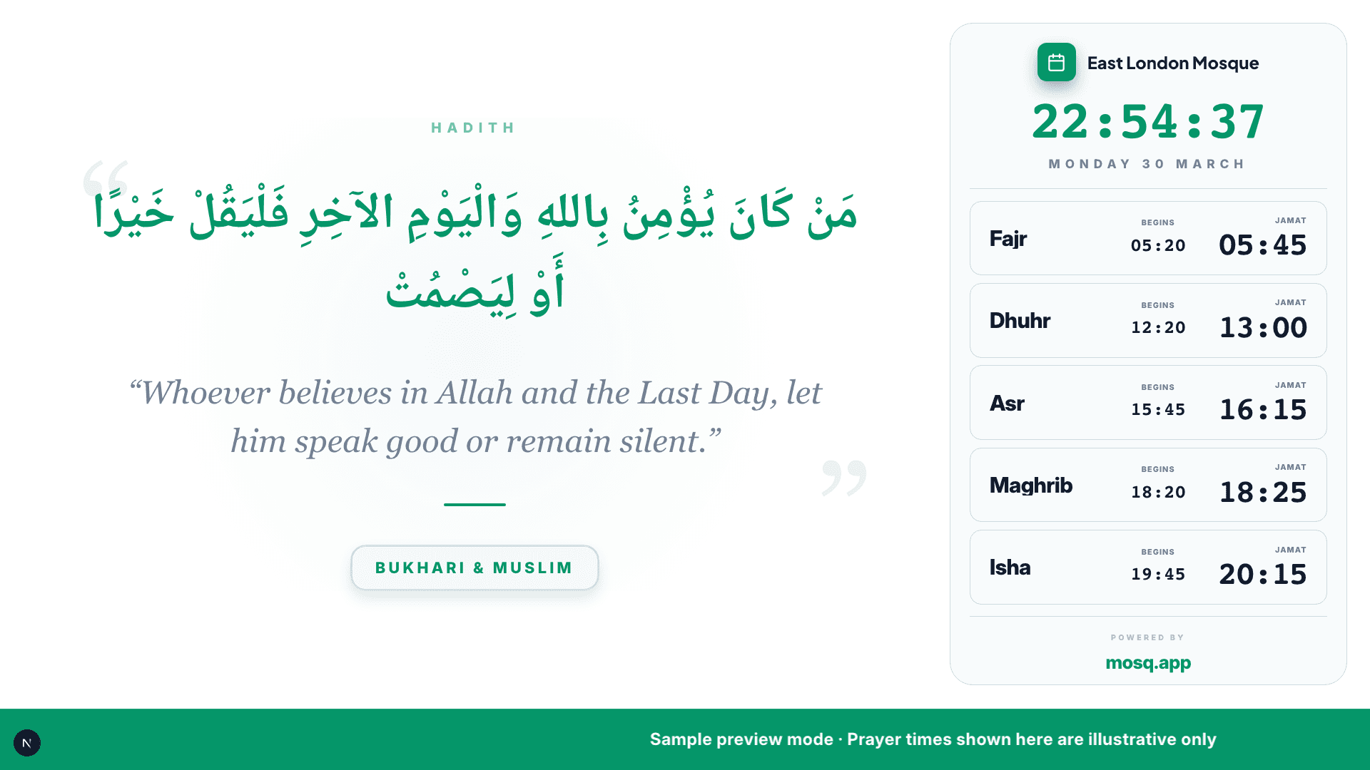 Hadith slide preview